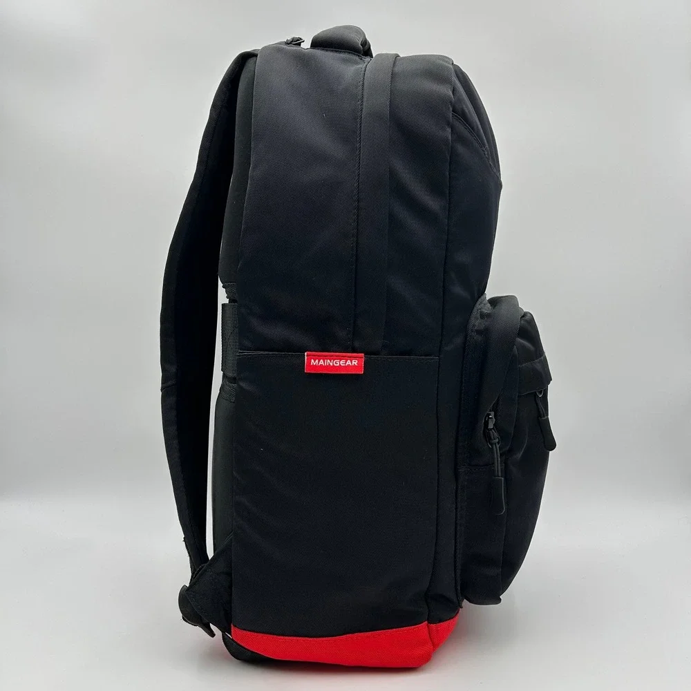 EUC MAINGEAR Classic Laptop Gamer Tech Backpack Black Red Switch Phone Pockets